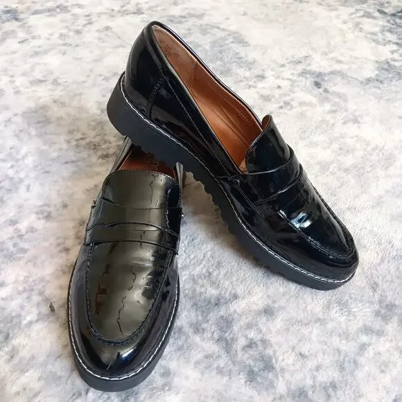 Franco Sarto Black Patent Leather Lug Sole Penny Loafers Franco Sarto Qunnley Penny Loafer (Women) | Nordstromrack main image 3